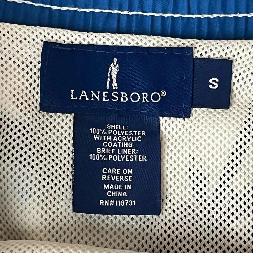 Lanesboro Sport Men’s Palm Tree Swim Trunks Size S Tie Waist Mesh Lining Beach